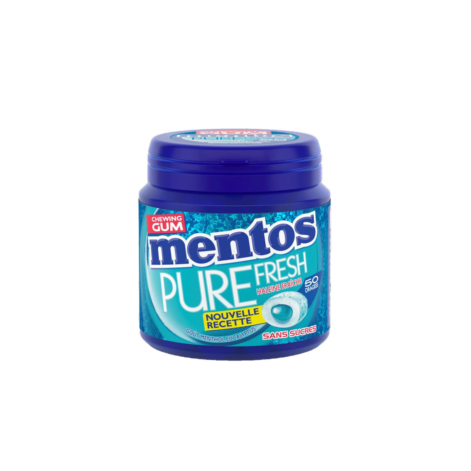 Chewin-Gum Menthol Eucalyptus Sans Sucres, 100g - MENTOS