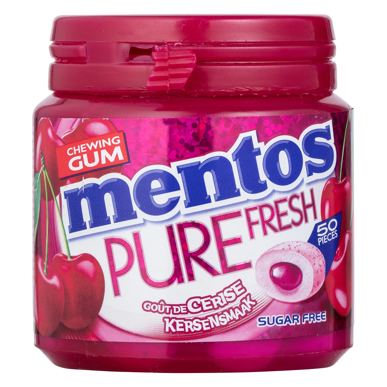 Chicle Puro Fresco Sabor Cereza Sin Azúcar; x50 - MENTOS