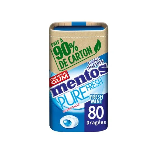 Chicle Menta Fresca Con Té Verde 80 peladillas sin azúcar - MENTOS