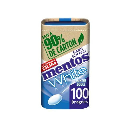White Sweet Mint Chewing Gums Without Sugar 100g - MENTOS
