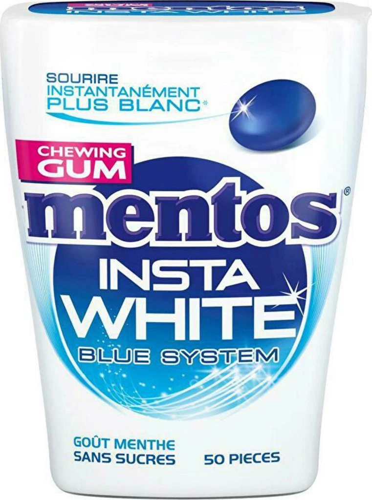 Chicle; Blanco Azul Goût Menthe; x50 - MENTOS