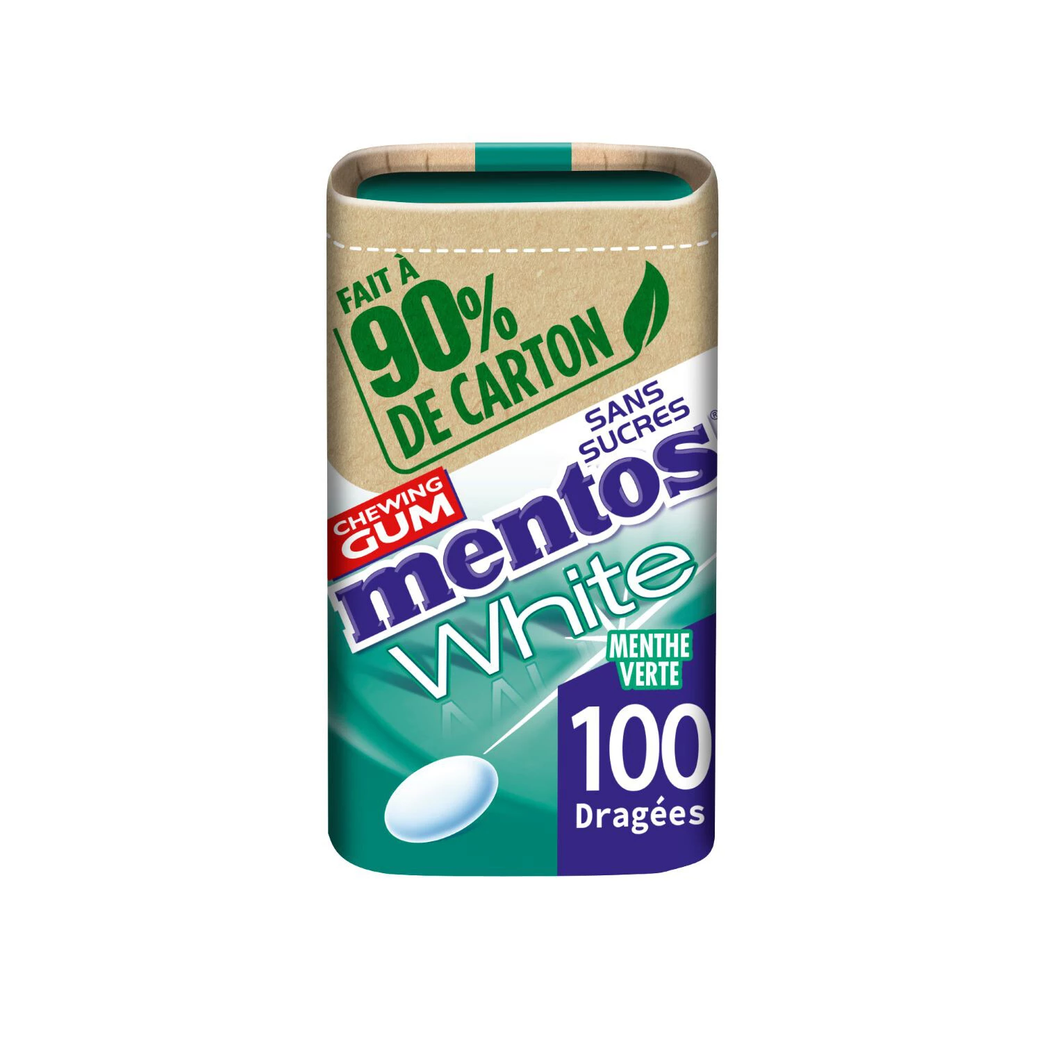 علكة النعناع الأبيض، 100 جرام - MENTOS