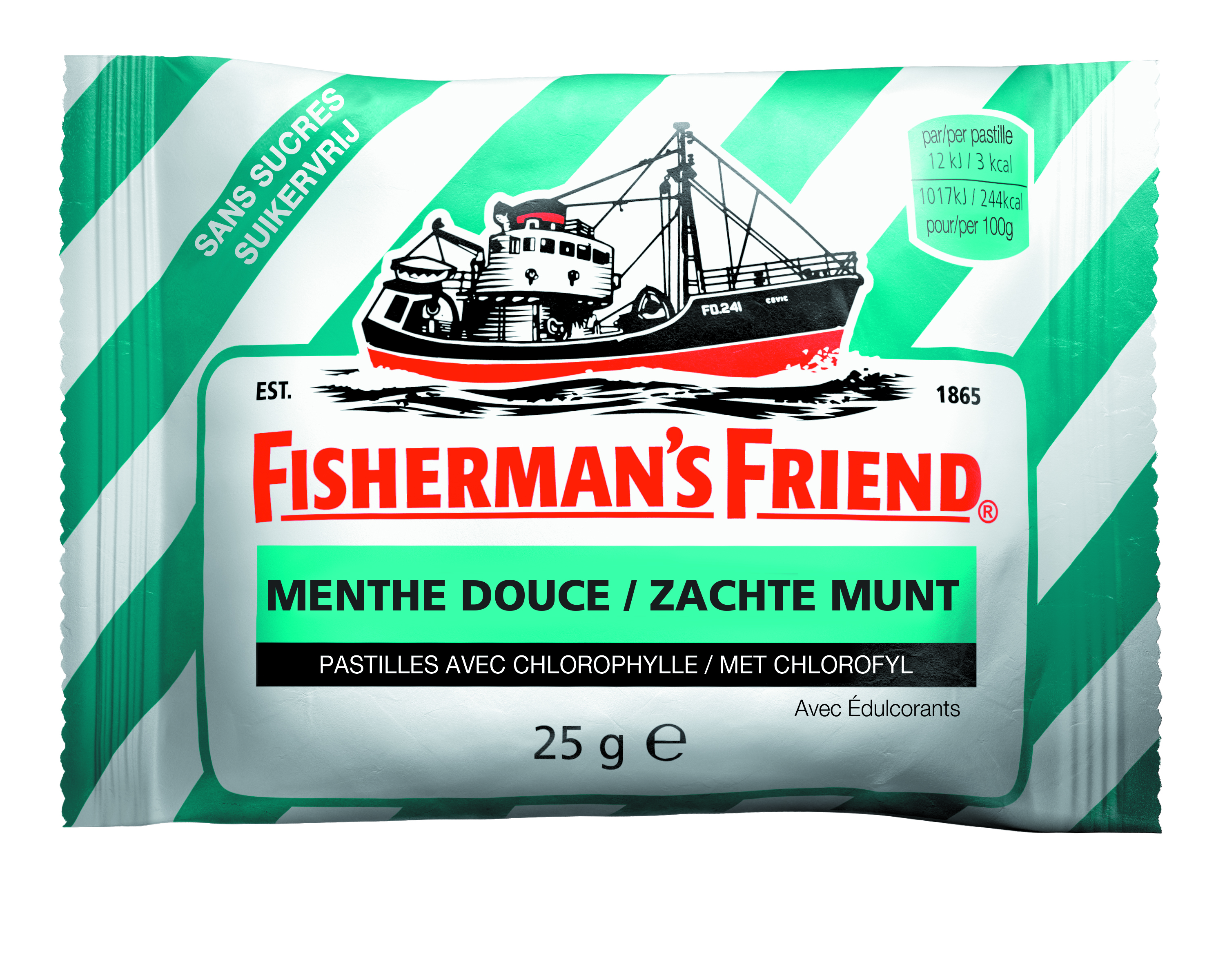 Pastille Menthe Douce Avec Chlorophylle Sans Sucres - FISHERMAN'S FRIEND