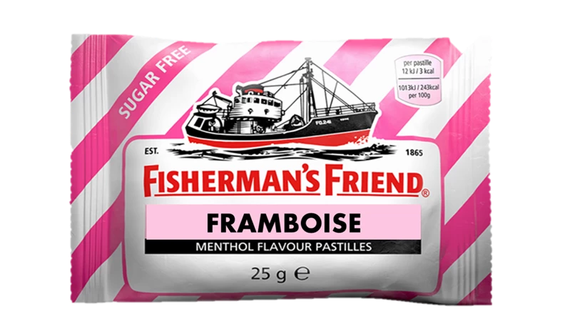 Raspberry Pastille Without Sugar, 25g - FISHERMAN'S FRIEND