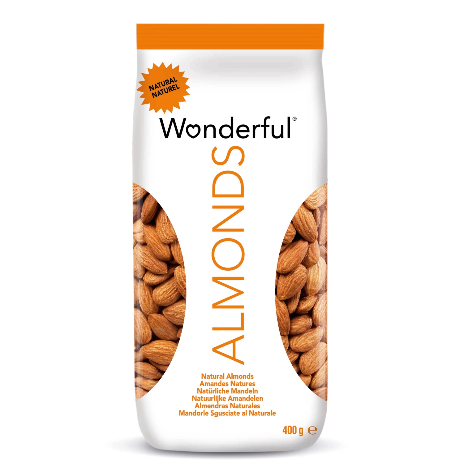 Natuurlijke amandelen, 400 g - WONDERFUL