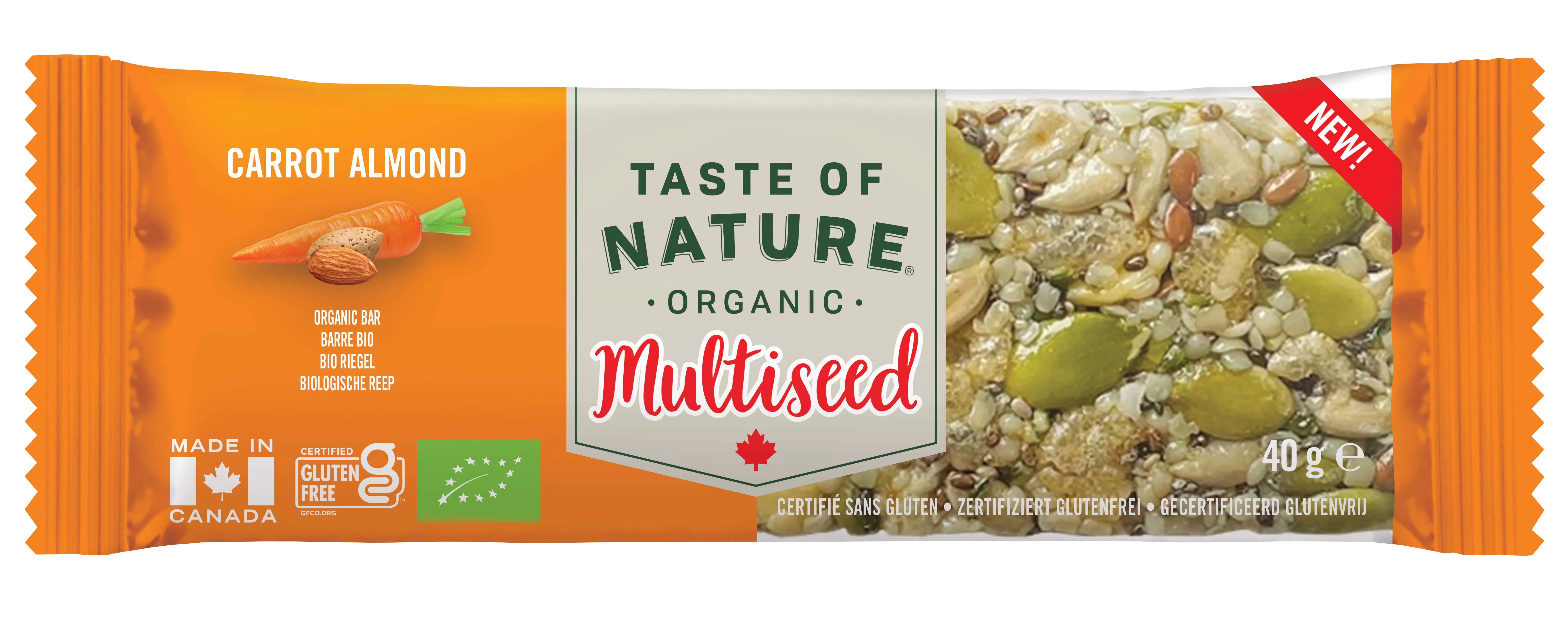 Organic Carrot And Almond Bar 40g - TASTE OF NATURE
