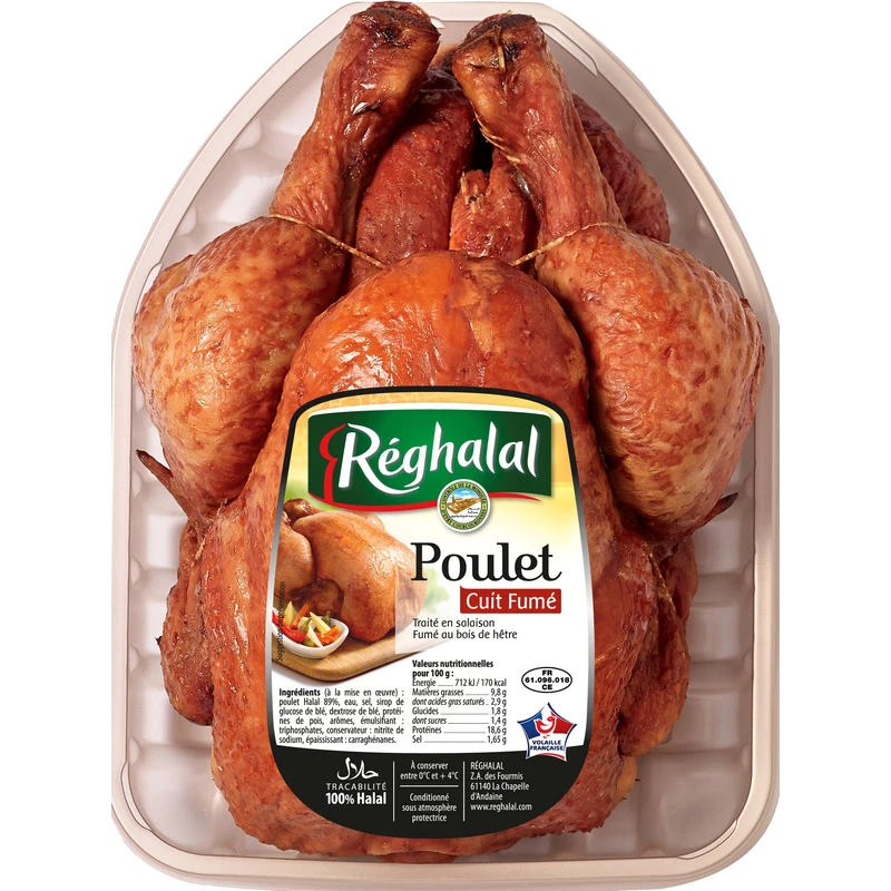 Poulet Fumé Cuit Halal 1,3kg