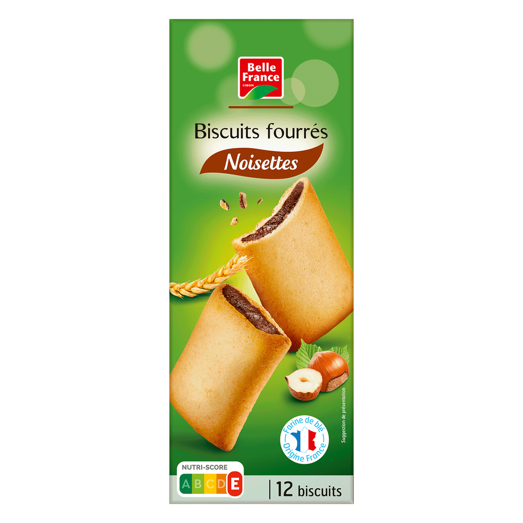 Biscuits Fourrés Noisette X12 Belle France Boîte 225g - BELLE FRANCE