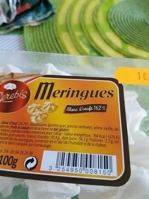 Meringues blanches 100 g - SEREBIS