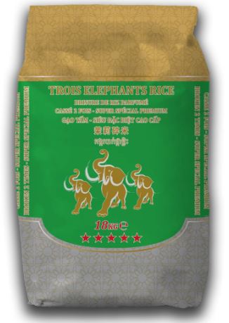 Gebroken Rijst Smaak Gebroken 2 Keer 18kg - TROIS ELEPHANTS