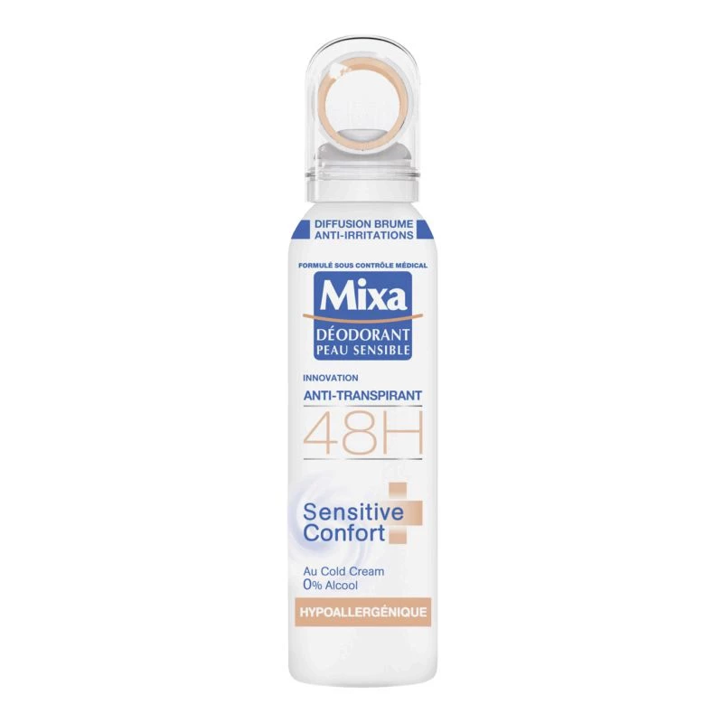 Déodorant femme peau sensible 48h Sensitive Confort 150ml - MIXA