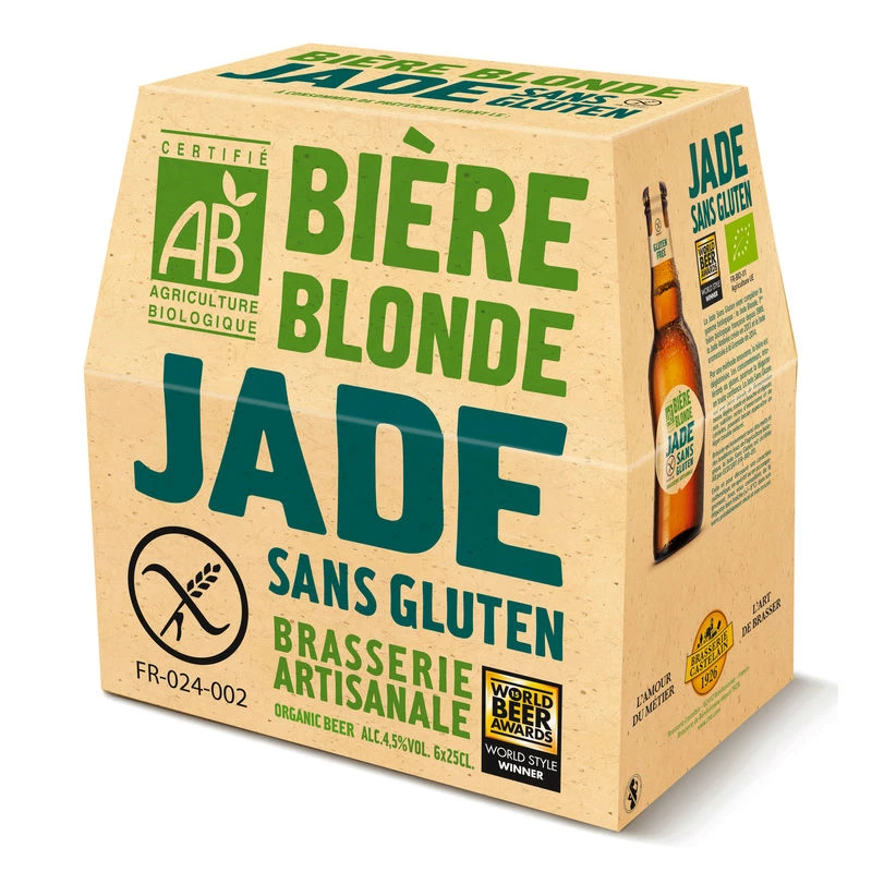 Bière blonde BIO 6x25cl - JADE
