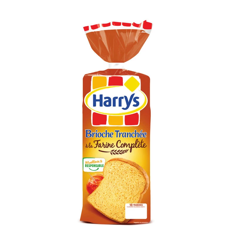 Brioche tranchée à la  farine complète - Harrys