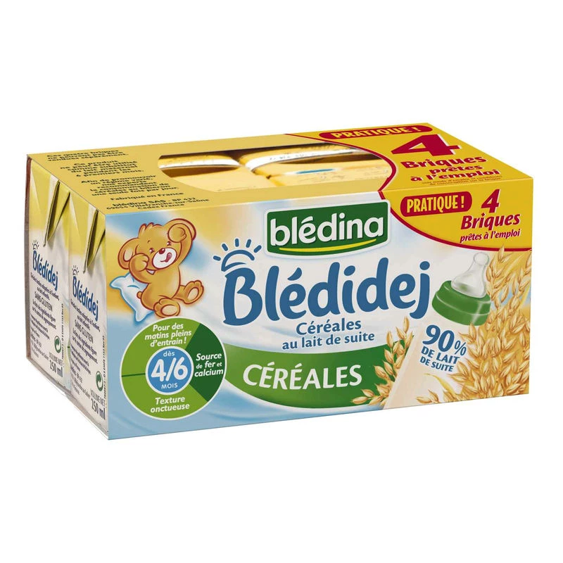 Blédidej céréales 4/6 mois 4x250ml - BLEDINA