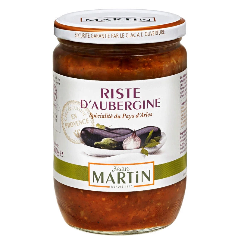 Plat Cuisiné Riste d'Aubergine, 600g  - JEAN MARTIN