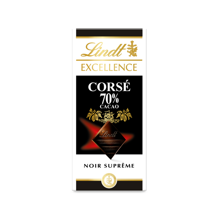 Excellence Noir 70% Cacao Corsé Tablette 100 G - LINDT