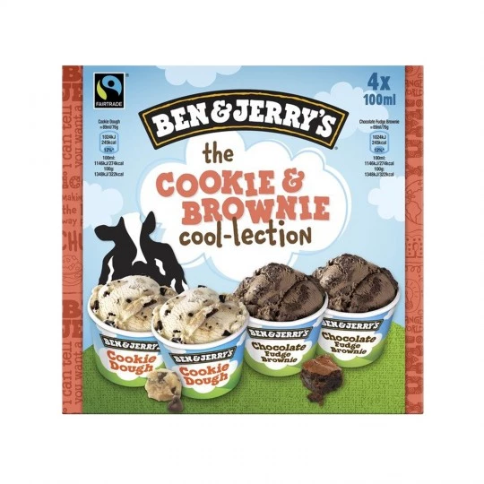 Glace the cookie & brownie kem mát lạnh 4x100ml - BEN & JERRY'S