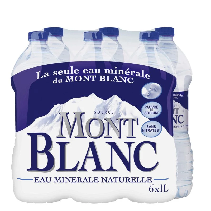 Agua mineral natural 6x1L - MONT BLANC