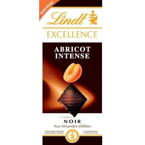 Tablette de chocolat noir abricot amandes Excellence 100g - LINDT