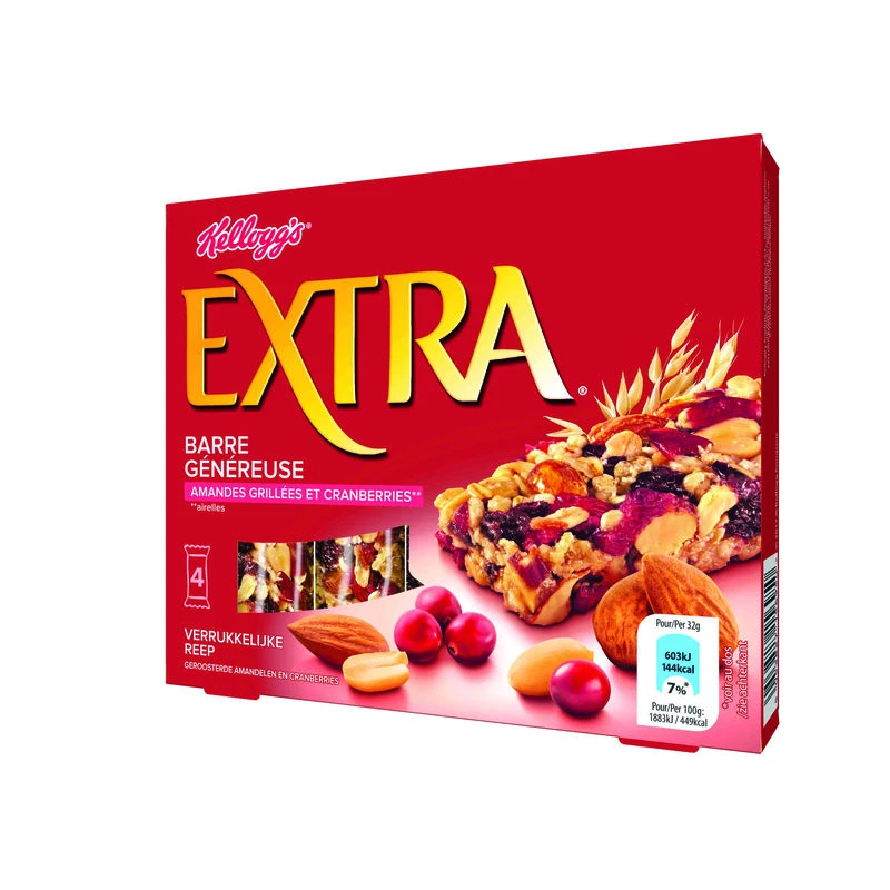 Barre Extra Fruit Rouge 4x32g
