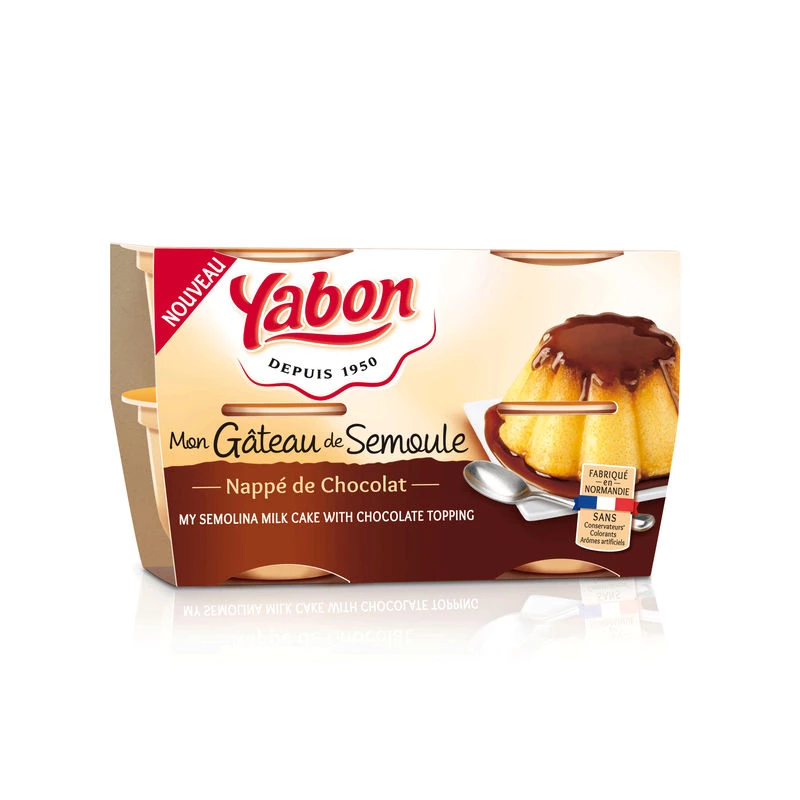 Gateau à la semoule chocolat  X4 125GR - Yabon