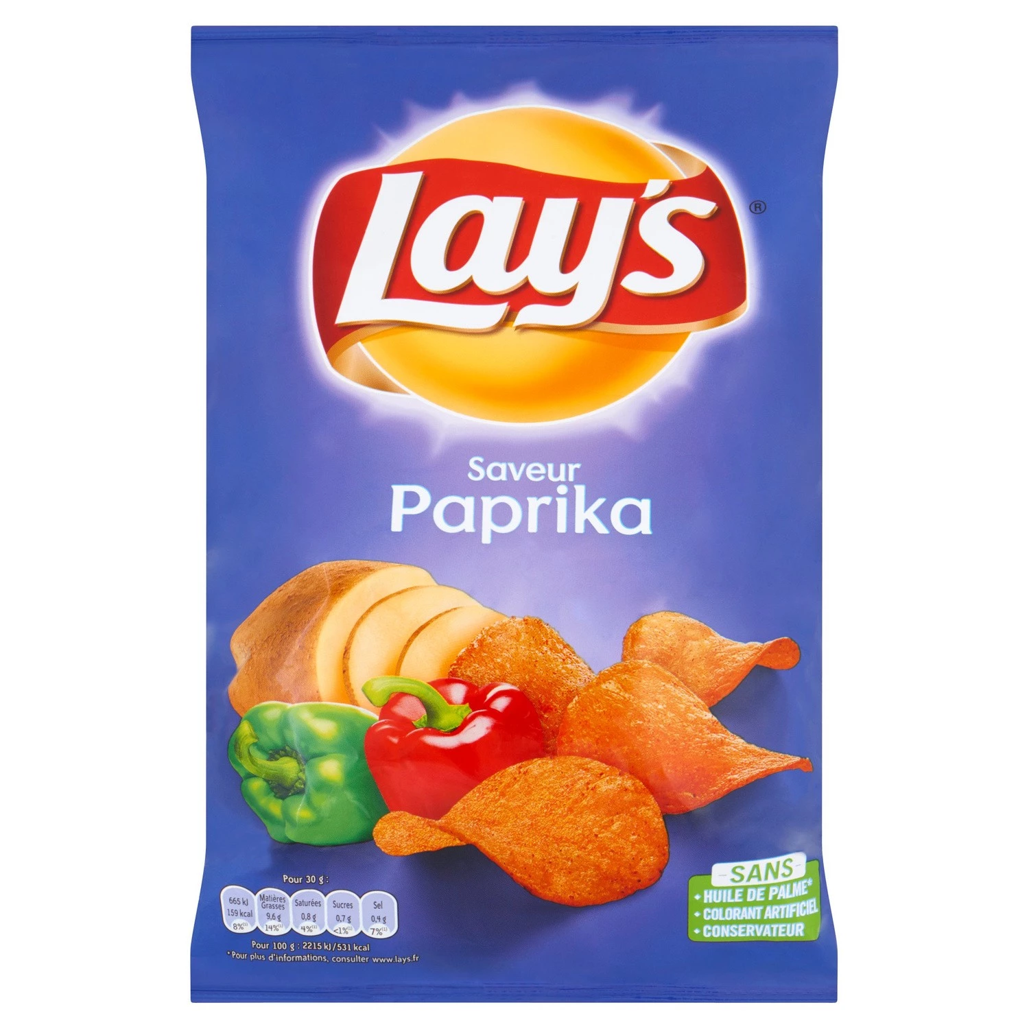 Paprika Flavor Crisps, 130g - LAY'S