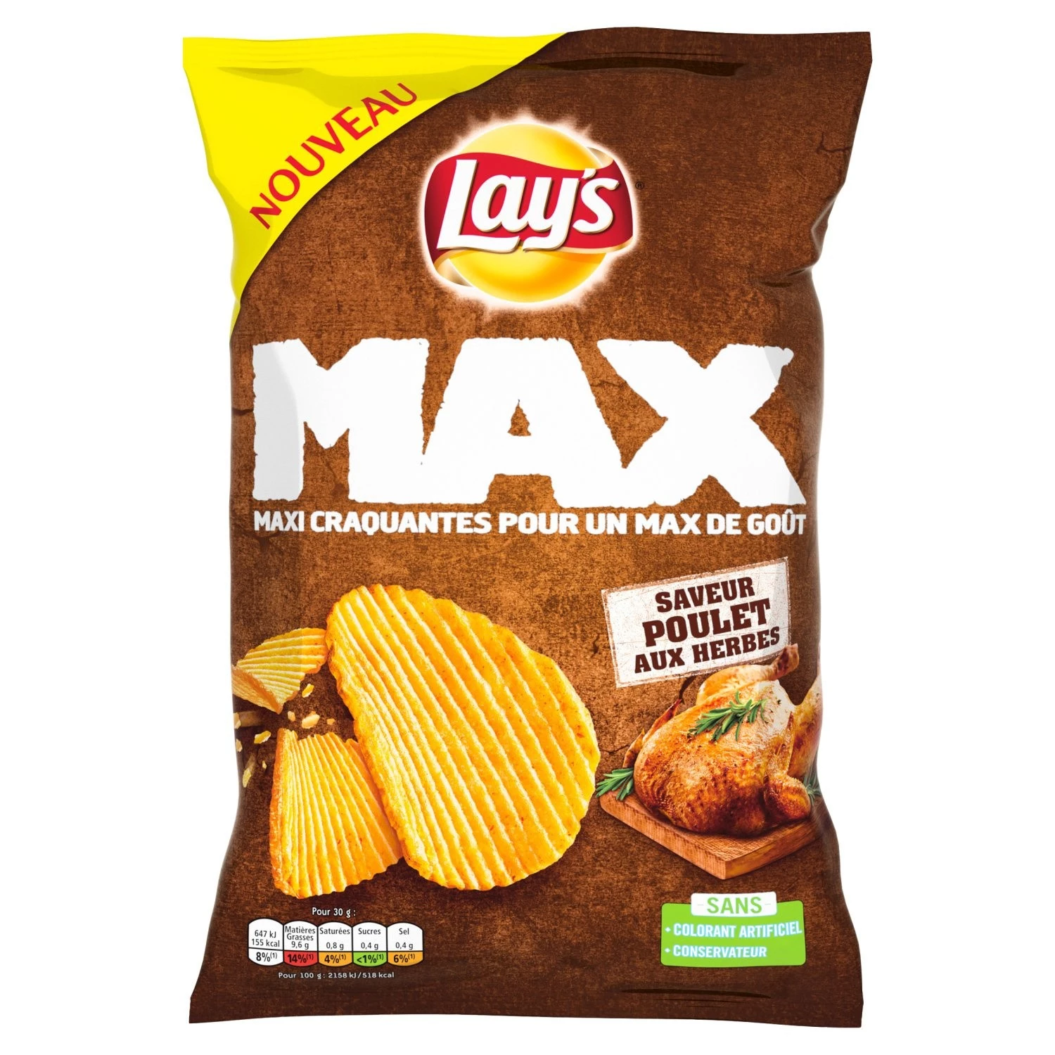 Max crisps chicken flavor with herbs 120g - LAY'S