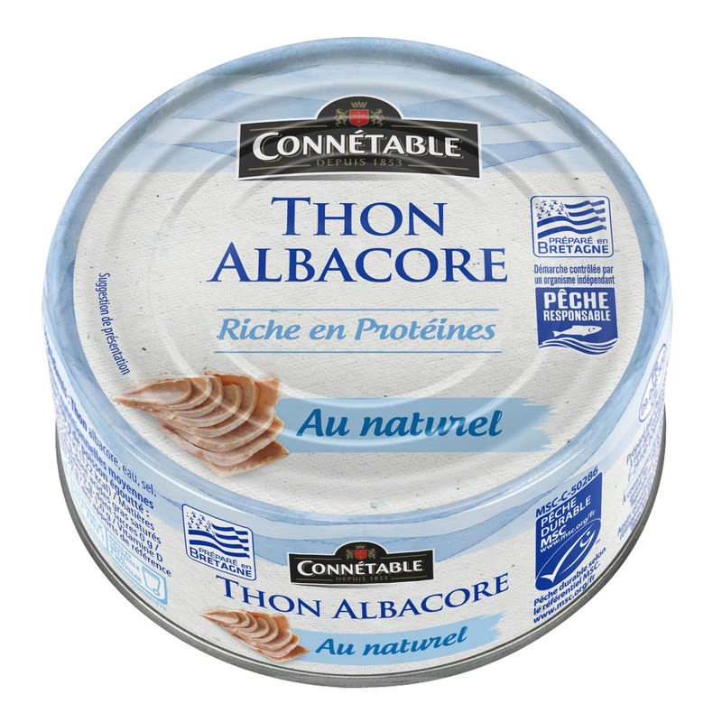 Natural Whole Albacore Tuna MSC, 112g - CONNÉTABLE