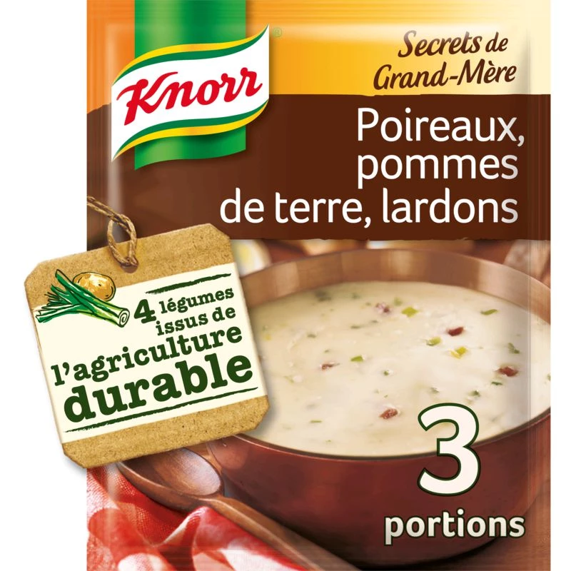 Knorr Soupe Poireaux, Pomme de terre, Lardons