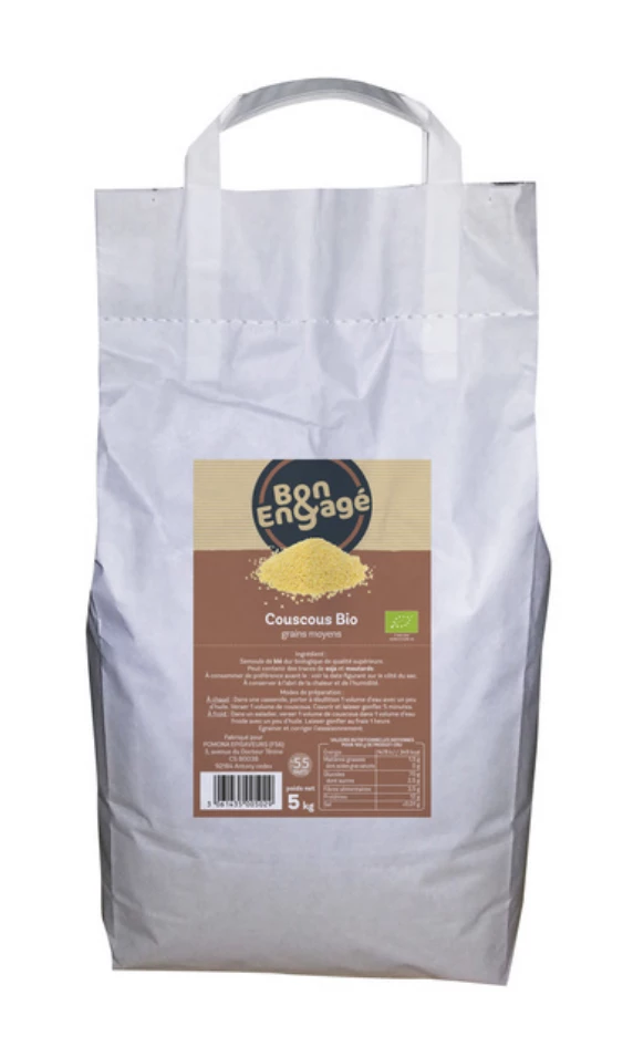 Medium Organic Couscous Bag 5kg - BON & ENGAGÉ