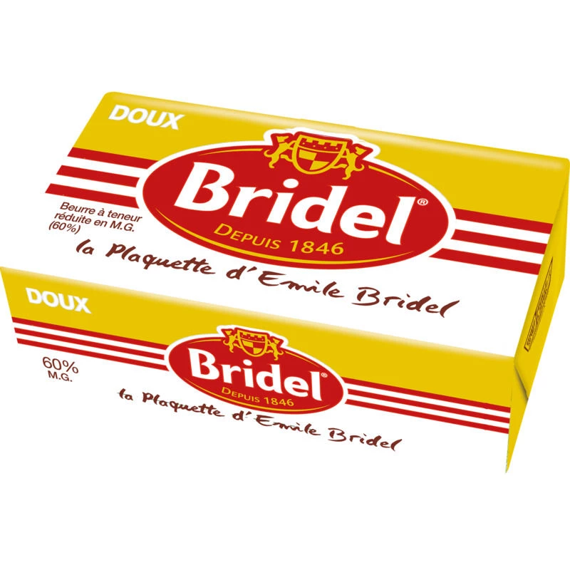Plaquette beurre doux 60% 250g - BRIDEL
