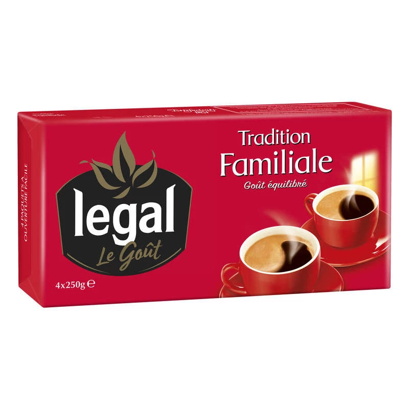 Family Tradition Gemahlener Kaffee 4x250g - LEGAL