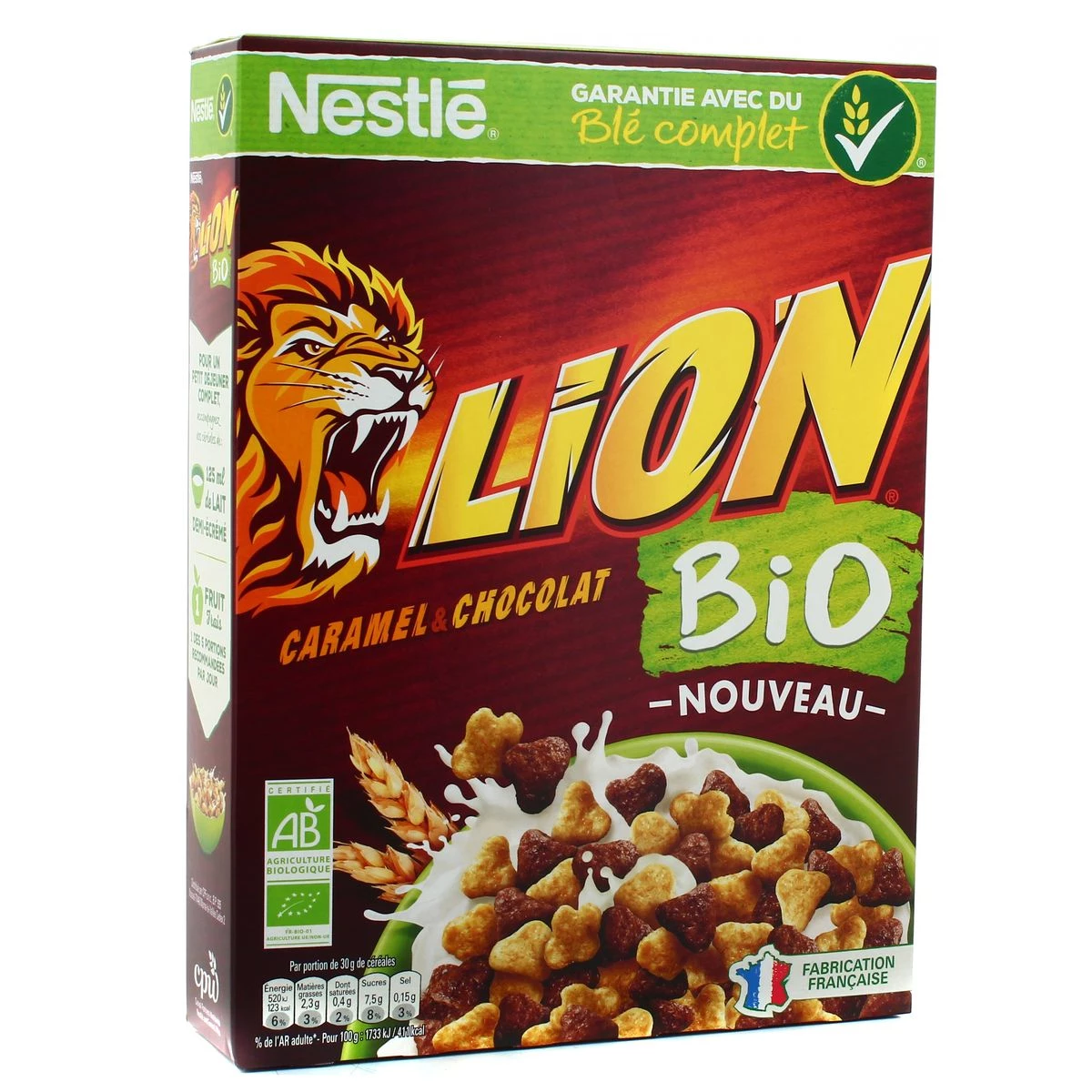 Céréales Lion Chocolat et Caramel Bio 400g - NESTLE