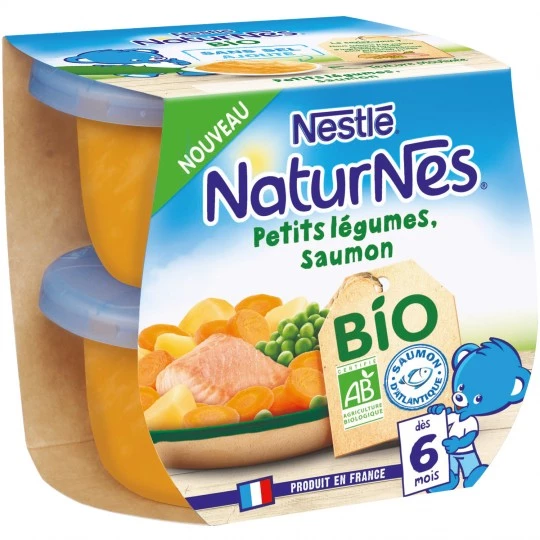 Organic baby meal with salmon vegetables from 6 months 2x190g - NESTLE