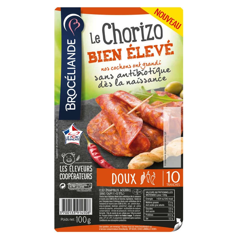 Chorizo Doux Bien Eleve 10 Tra