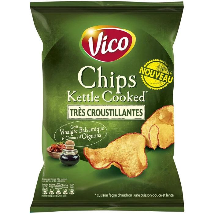 Chips kettle cooked vinaigre balsamique & chutney d'oignons 120g - VICO