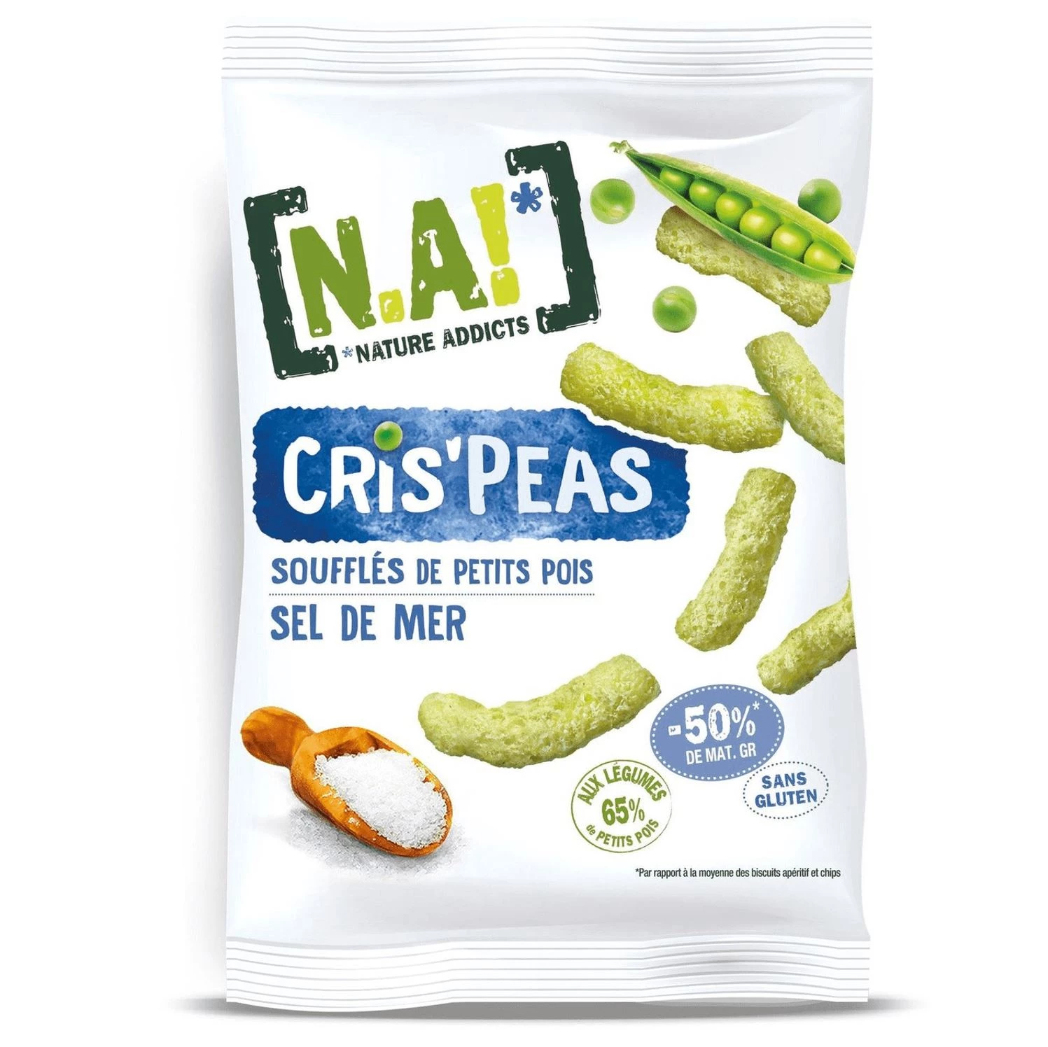 Crispeas puffed peas sea salt 50g - Nature Addicts