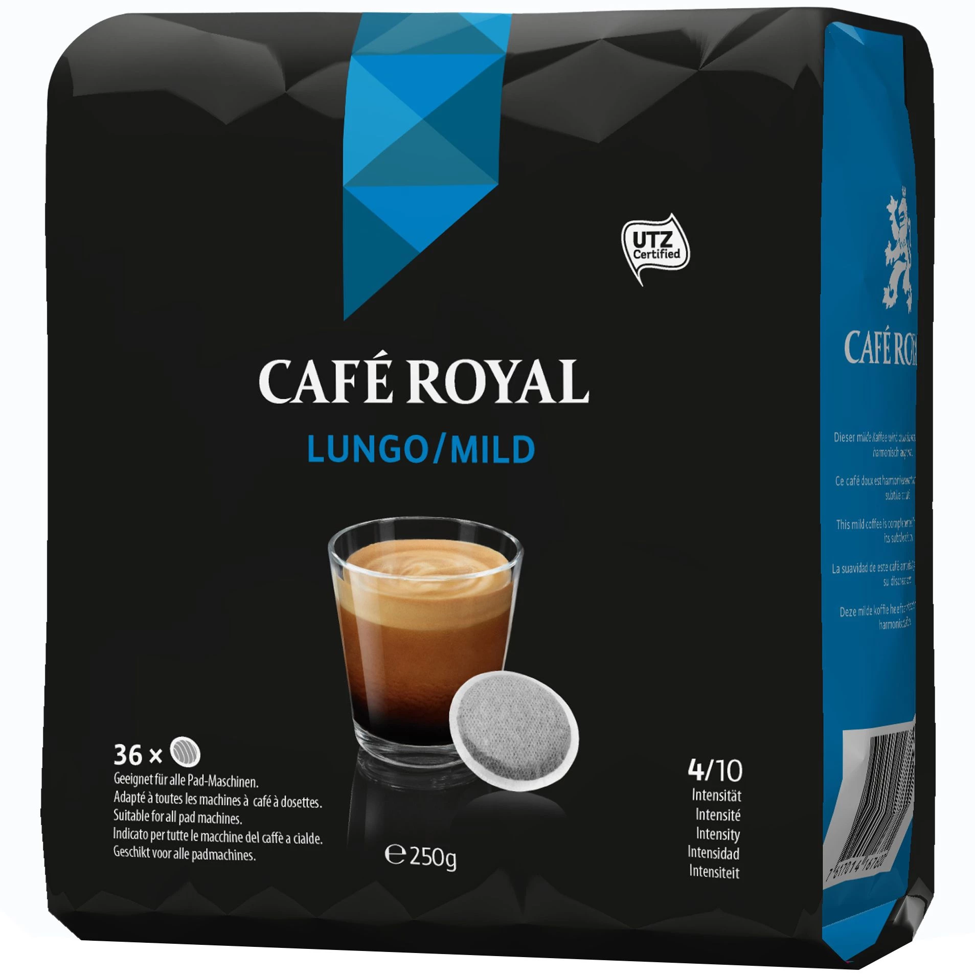 Coffee lungo/mild x36 pods 250g - CAFÉ ROYAL