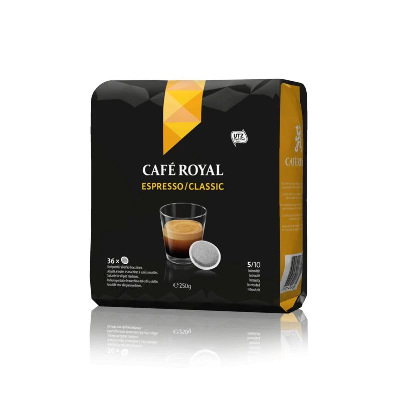 Espresso/classic coffee x36 pods 250g - CAFÉ ROYAL
