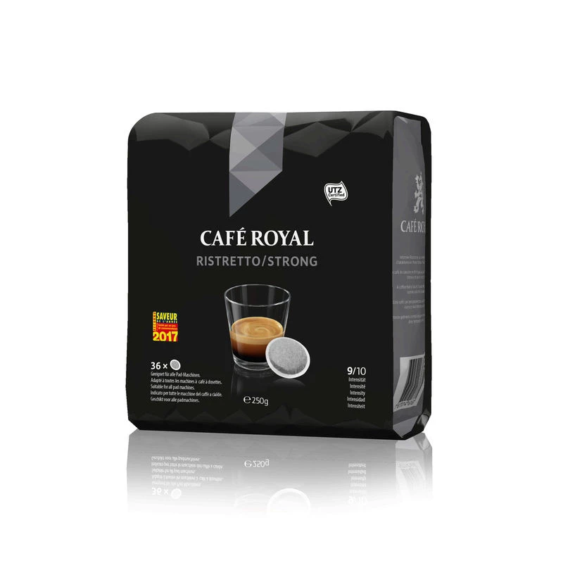 Ristretto/sterke koffie x36 pads 250g - CAFÉ ROYAL