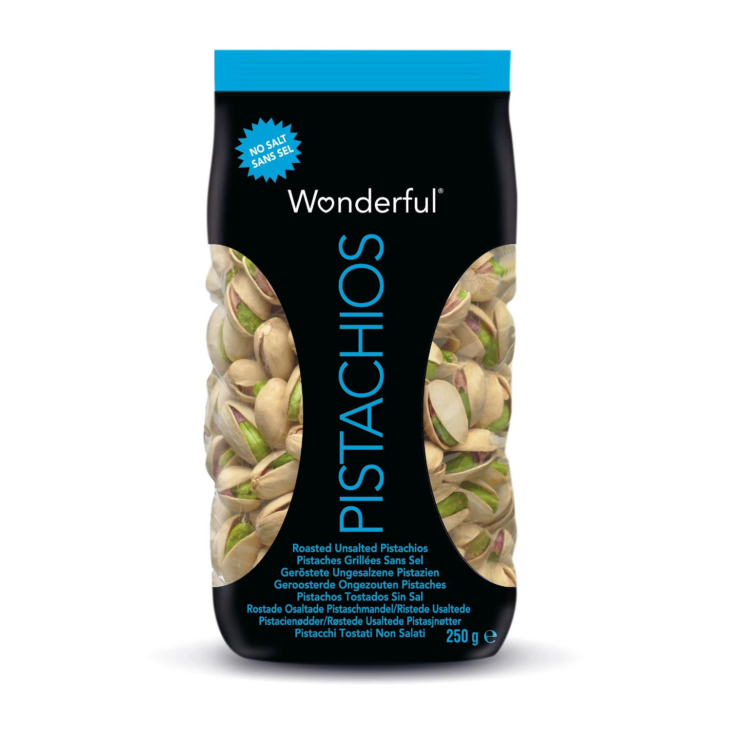 Roasted Unsalted Pistachios, 250g - WONDERFUL