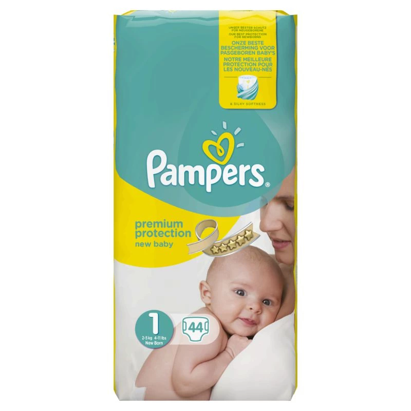 Couches premium protection T1 x44 - PAMPERS