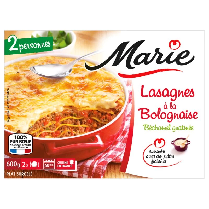 Lasagnes à la bolognaise 600g - MARIE