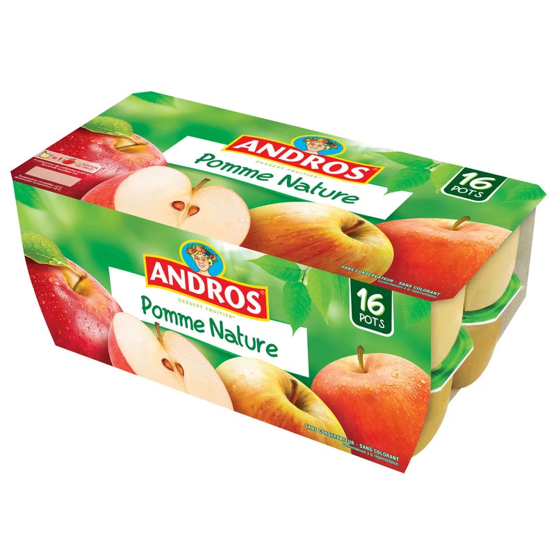 Compote pomme nature 16x100g - ANDROS