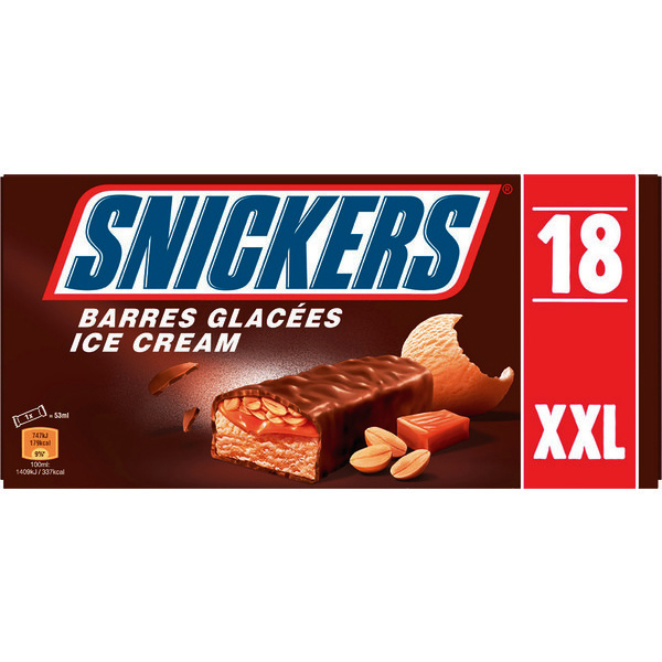 Barre glacée caramel & noisettes XXL x18 - SNICKERS