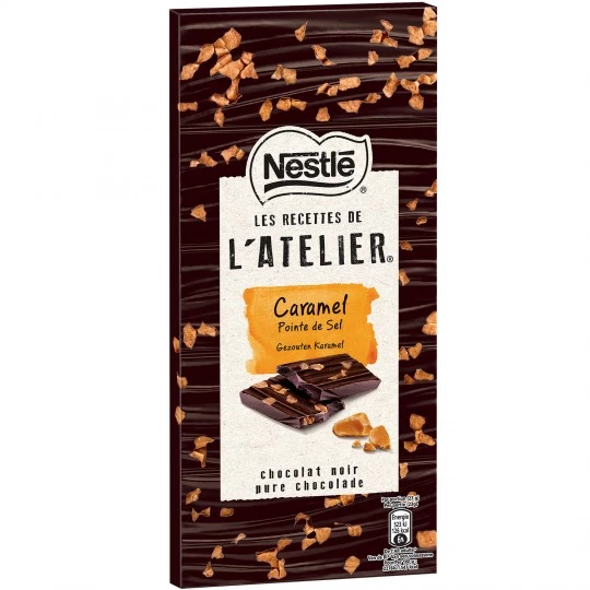 Tablette de chocolat noir aux éclats de caramel salé 115g - NESTLÉ