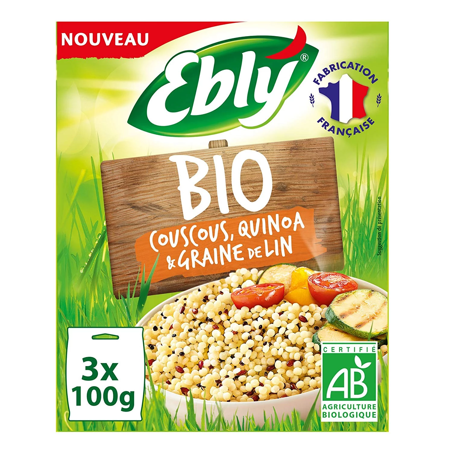 Couscous Quinoa et Graine de Lin BIO 300g - EBLY