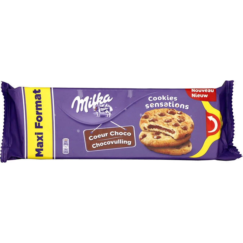 Cookies sensations coeur choco 312g - MILKA