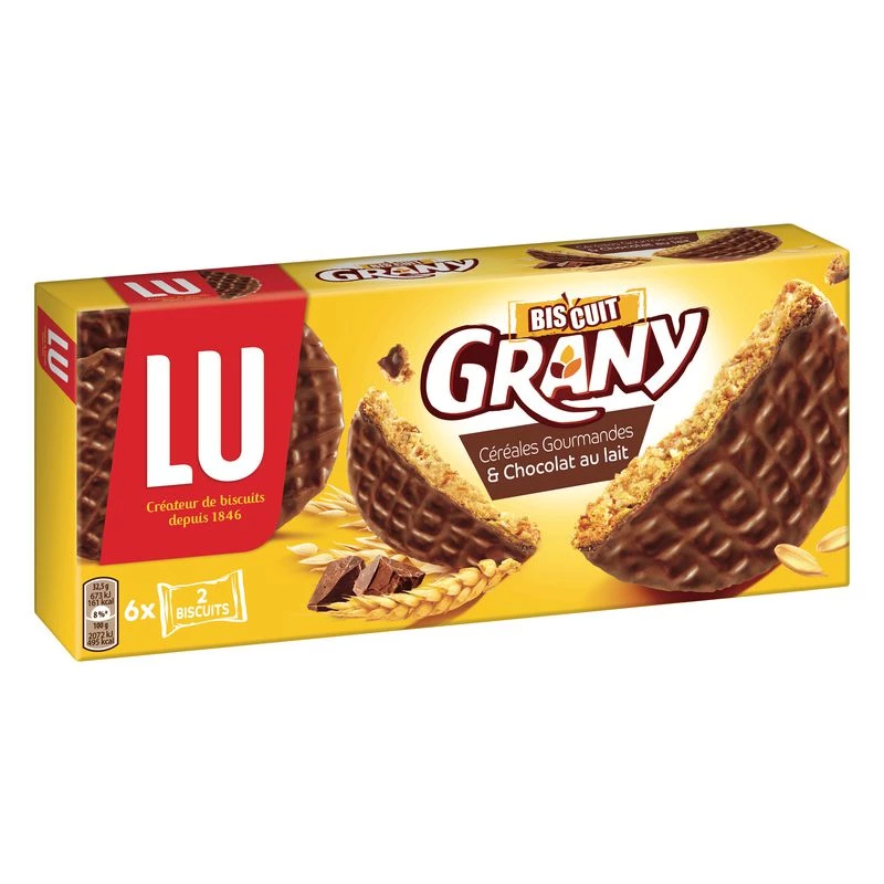 Biscuits Grany céréales/ chocolat 195g - LU