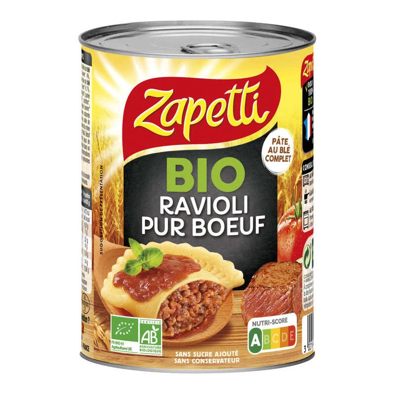 رافيولي لحم بقري عضوي نقي 400 جرام - ZAPETTI
